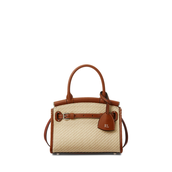 RL50 Faux-Raffia &amp; Calfskin Mini Bag Ralph Lauren Collection 1