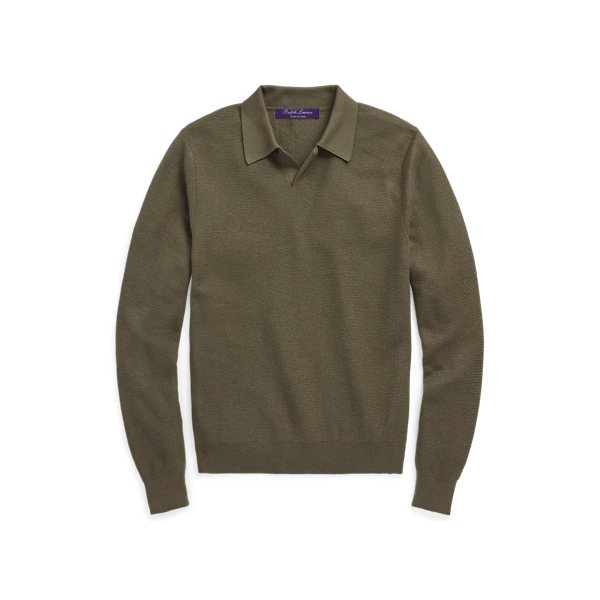 Silk-Cashmere Polo-Collar Jumper