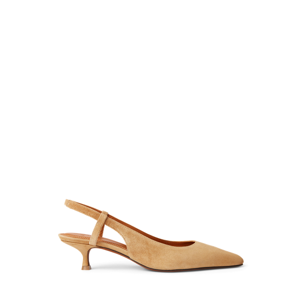 Goat-Suede Slingback Heel