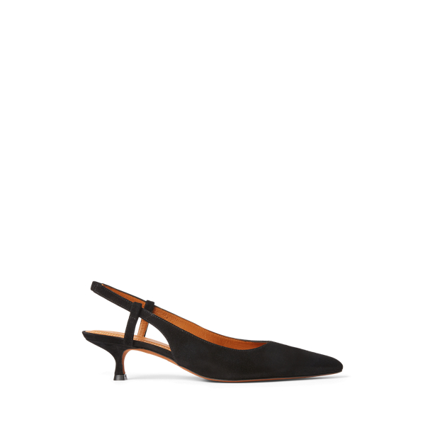 Goat-Suede Slingback Heel