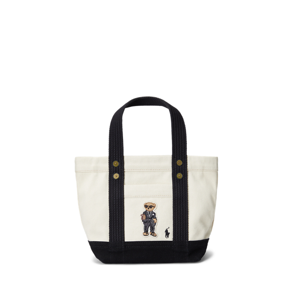 Canvas Small Polo Bear Tote for Women