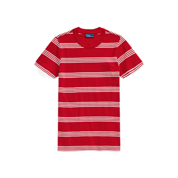 Striped Ribbed Cotton Crewneck Tee