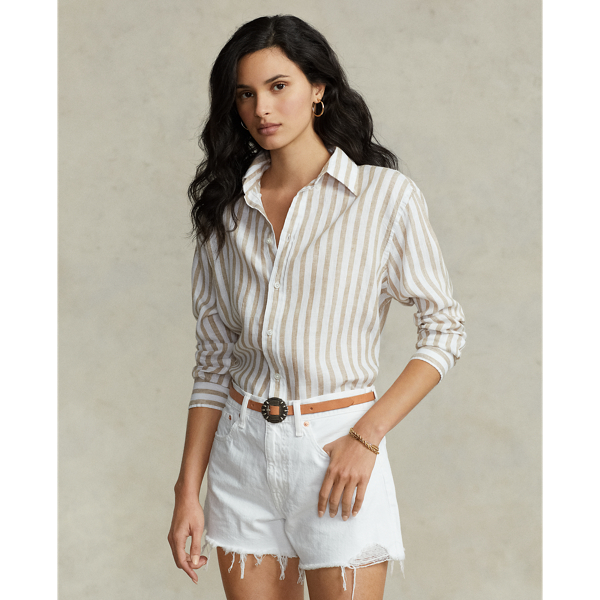 Relaxed Fit Striped Linen Shirt
