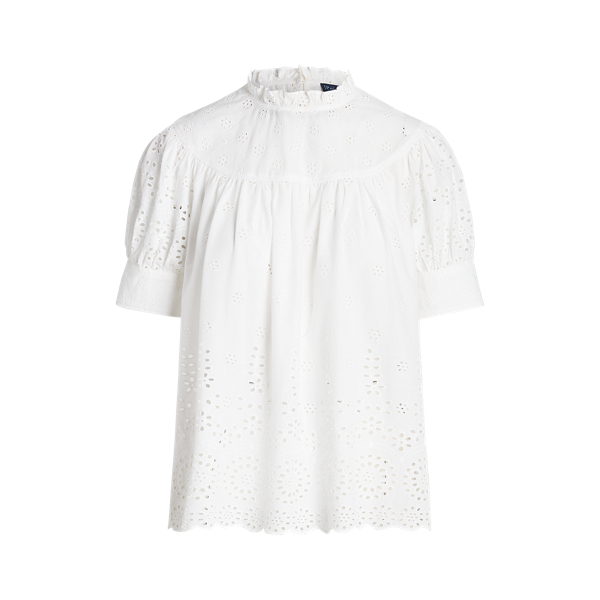 Eyelet-Embroidered Cotton Top