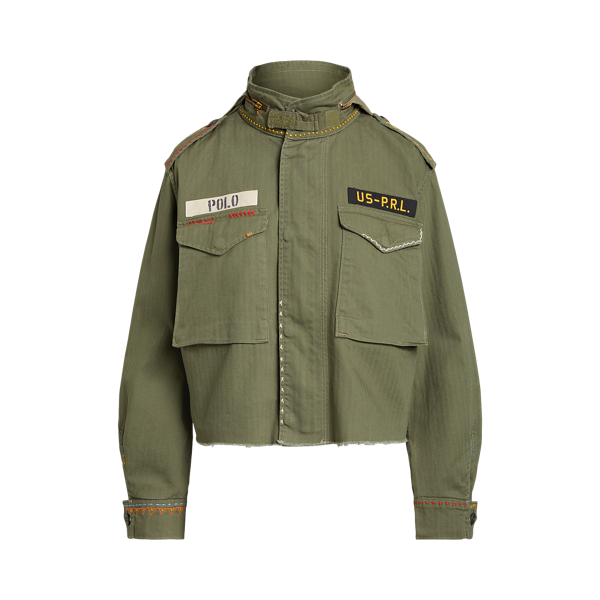 Boxy Fit Destroyed-Hem Field Jacket