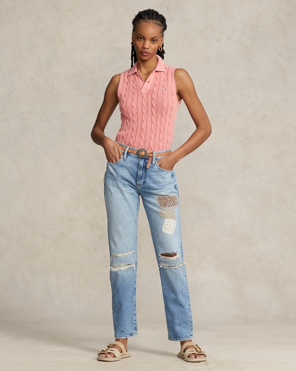 The Slim Tapered Patchwork Jean