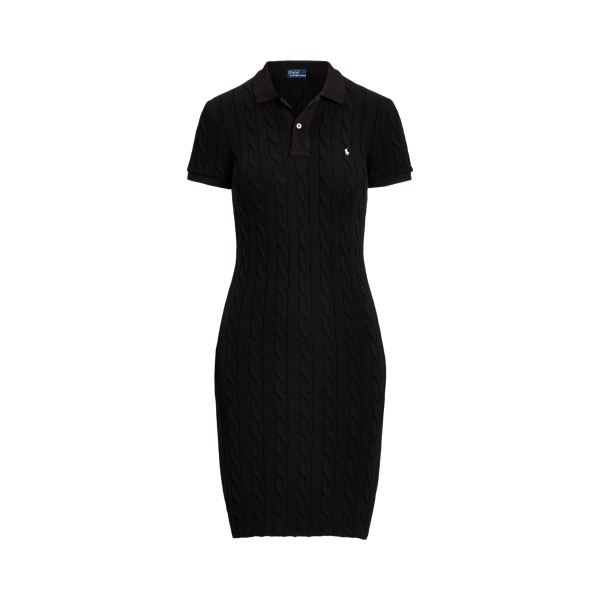 Skinny Fit Cable Cotton Polo Dress