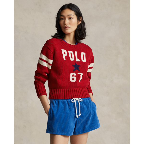 Polo Ball Intarsia-Knit Cotton Jumper