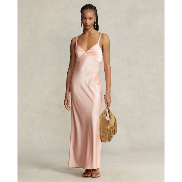 Robe de soirée sans manches en satin
