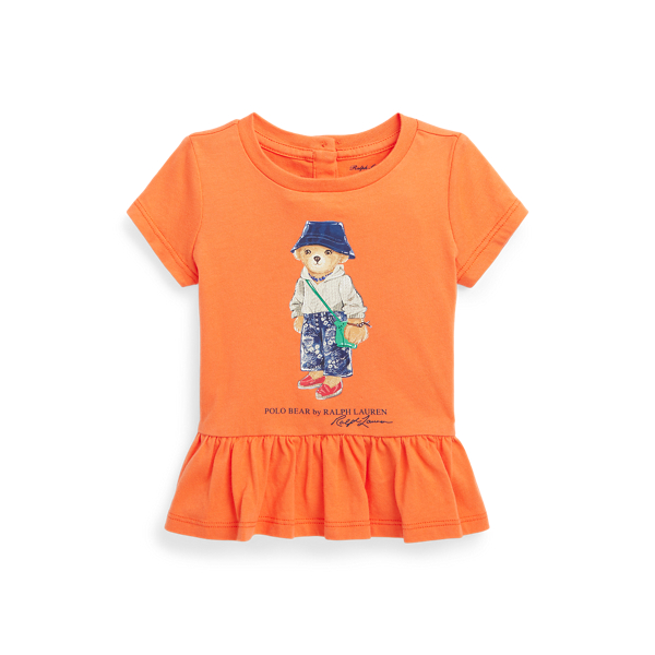 Polo Bear Cotton Jersey Peplum Tee Baby Girl 1