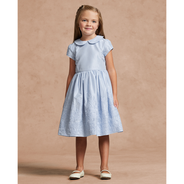 Embroidered Mulberry Silk Dress Girls 2-6x 1