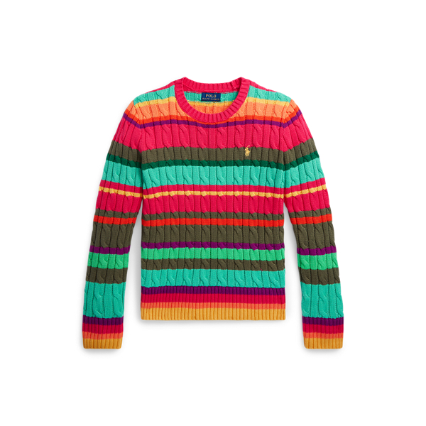Striped Cable-Knit Cotton Jumper GIRLS 7–14 YEARS 1