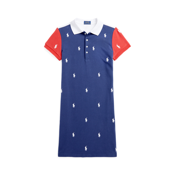 Polo Pony Cotton Mesh Polo Dress