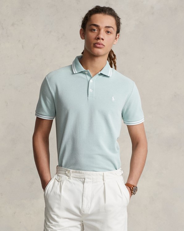 Custom Slim Fit Stretch Mesh Polo Shirt