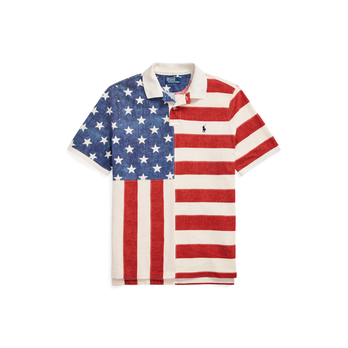 Classic Fit Flag Print Mesh Polo Shirt Ralph Lauren