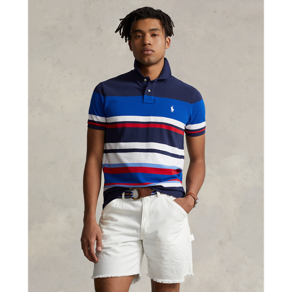 Classic Fit Striped Mesh Polo Shirt | Ralph Lauren