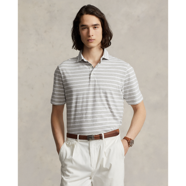 Classic Fit Striped Jersey Polo Shirt