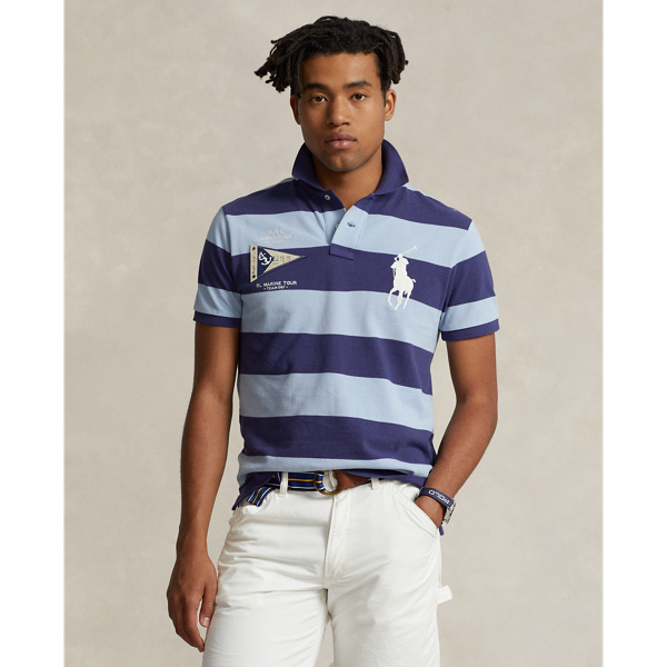 Polo Ralph Lauren Men's Big Pony Custom Slim Fit Mesh Polo Shirt