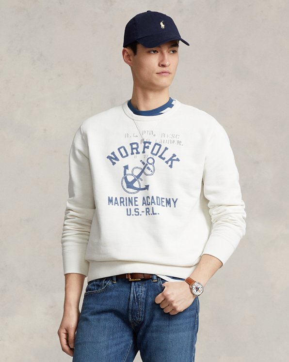 Anchor-Print Fleece Sweatshirt
