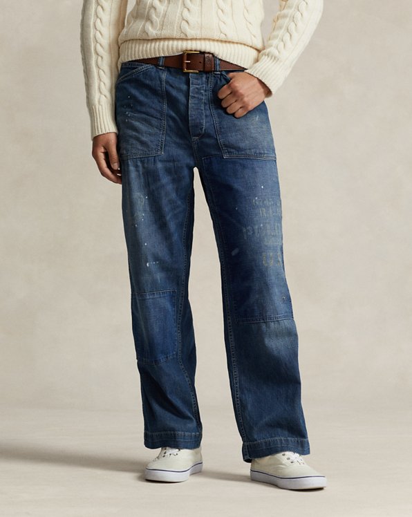 Relaxed Fit Distressed Jean