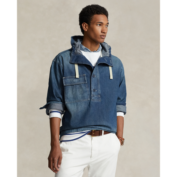 Denim hoodie shirt cheap