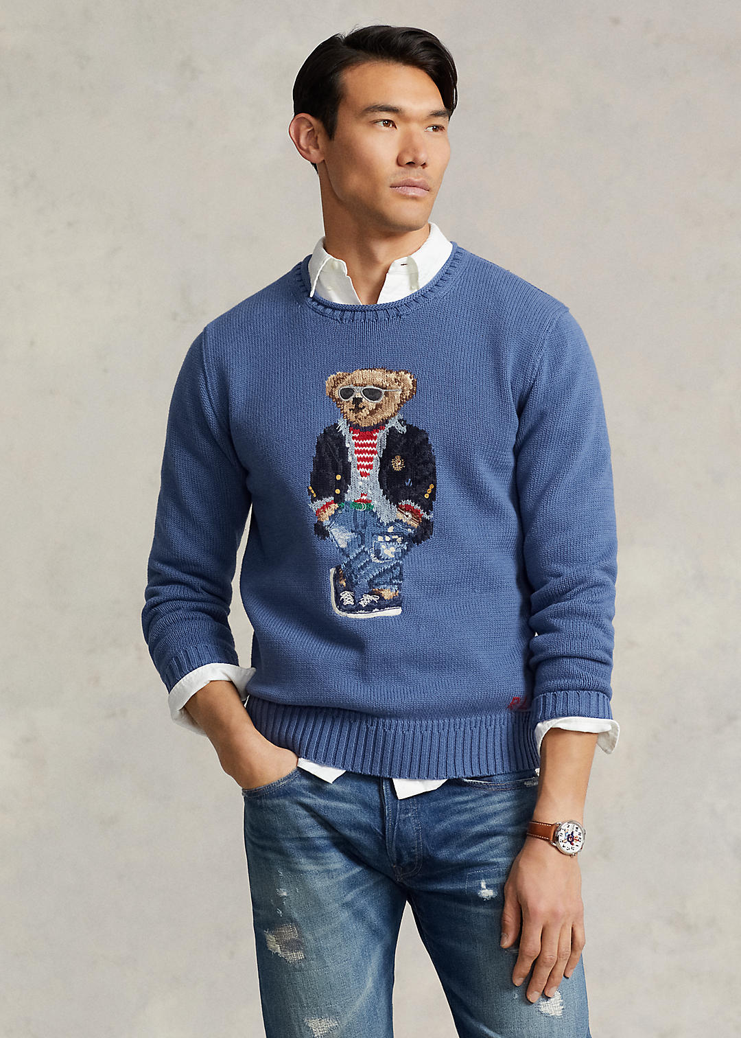 Polo Ralph Lauren Mens Monogram Mock Neck 1/2 Zip Sweater 