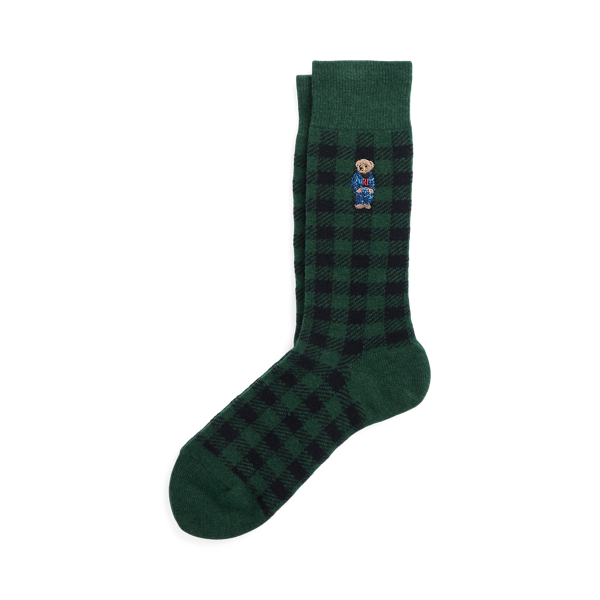 Polo Bear Buffalo Check Crew Socks
