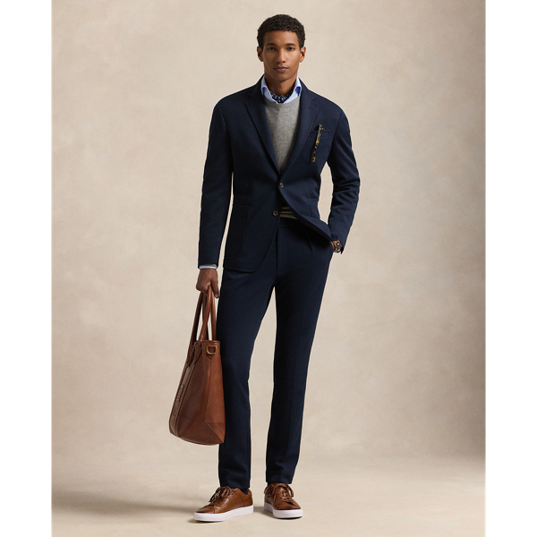 Aviator Navy Pleated Double-Knit Suit Trouser Polo Ralph Lauren 1