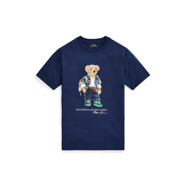 Polo Bear Cotton Jersey T Shirt in White - Polo Ralph Lauren Kids