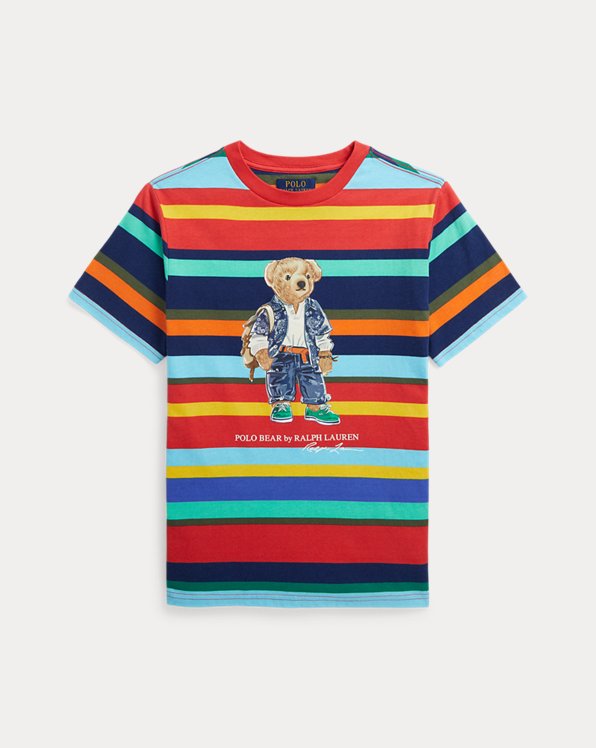 Gestreiftes T-Shirt mit Polo Bear
