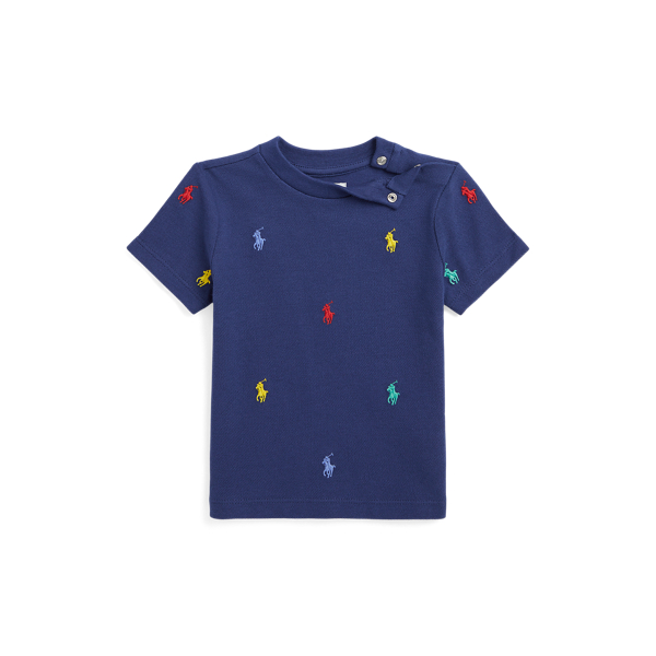 T-Shirt aus Baumwollpiqué mit Polo Pony