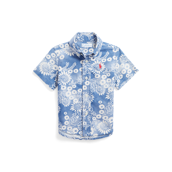Floral Cotton Oxford Short-Sleeve Shirt