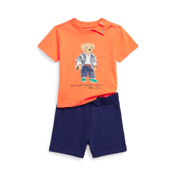 Polo Bear T-Shirt &amp; Fleece Short Set Baby Boy 1