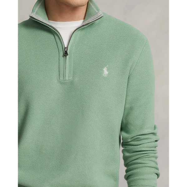 Mesh Knit Cotton Quarter Zip Sweatshirt for Men Ralph Lauren SA