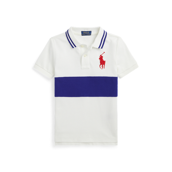 Big Pony Colour-Blocked Mesh Polo Shirt