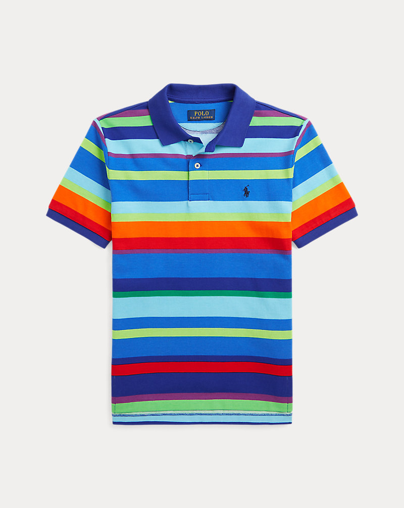 Striped Cotton Mesh Polo Shirt BOYS 6–14 YEARS 1