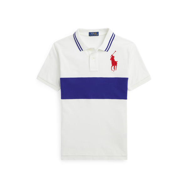 Big Pony Colour-Blocked Mesh Polo Shirt
