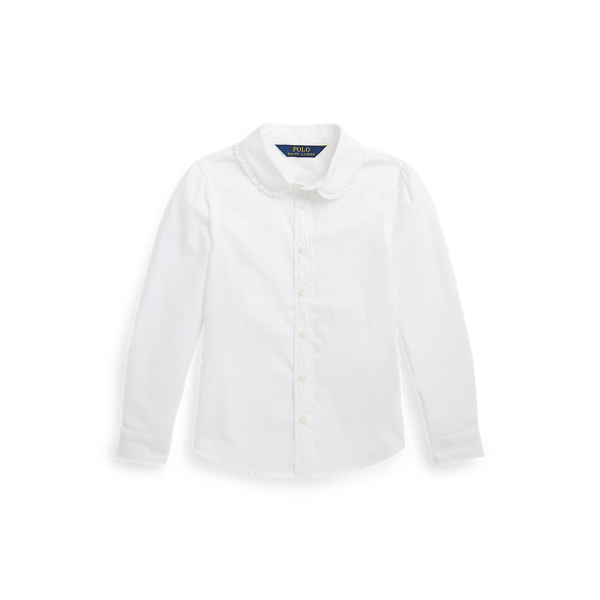 Ruffle-Trim Cotton Broadcloth Shirt