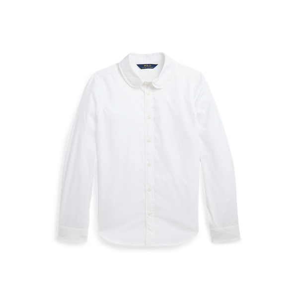 Ruffle-Trim Cotton Broadcloth Shirt