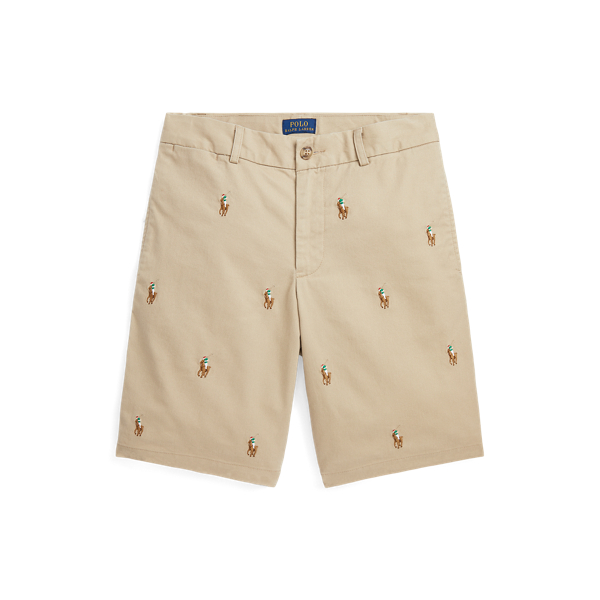 Khaki polo shorts with horses on sale