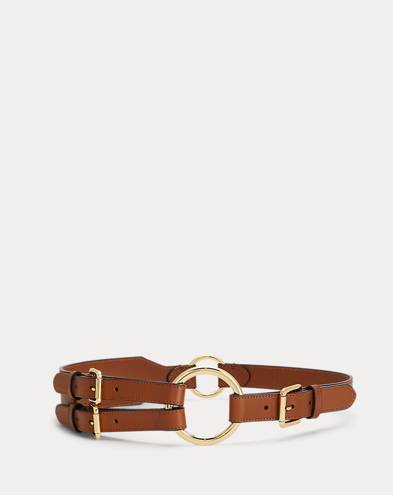 Tri-Strap O-Ring Leather Belt Lauren 1