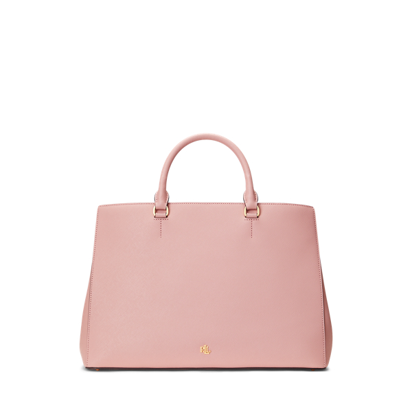 Polo Ralph Lauren Crosshatch Leather Large Hanna Satchel