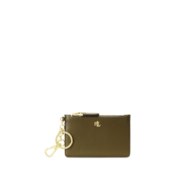 Porte-cartes zippé en cuir