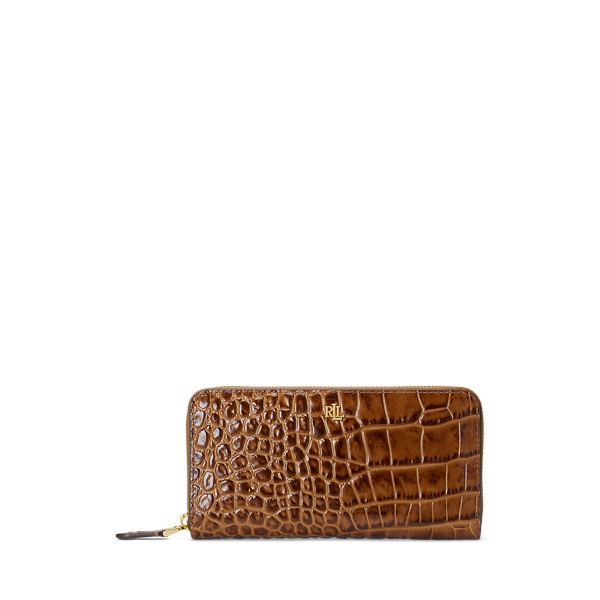 Portefeuille continental en cuir gaufré