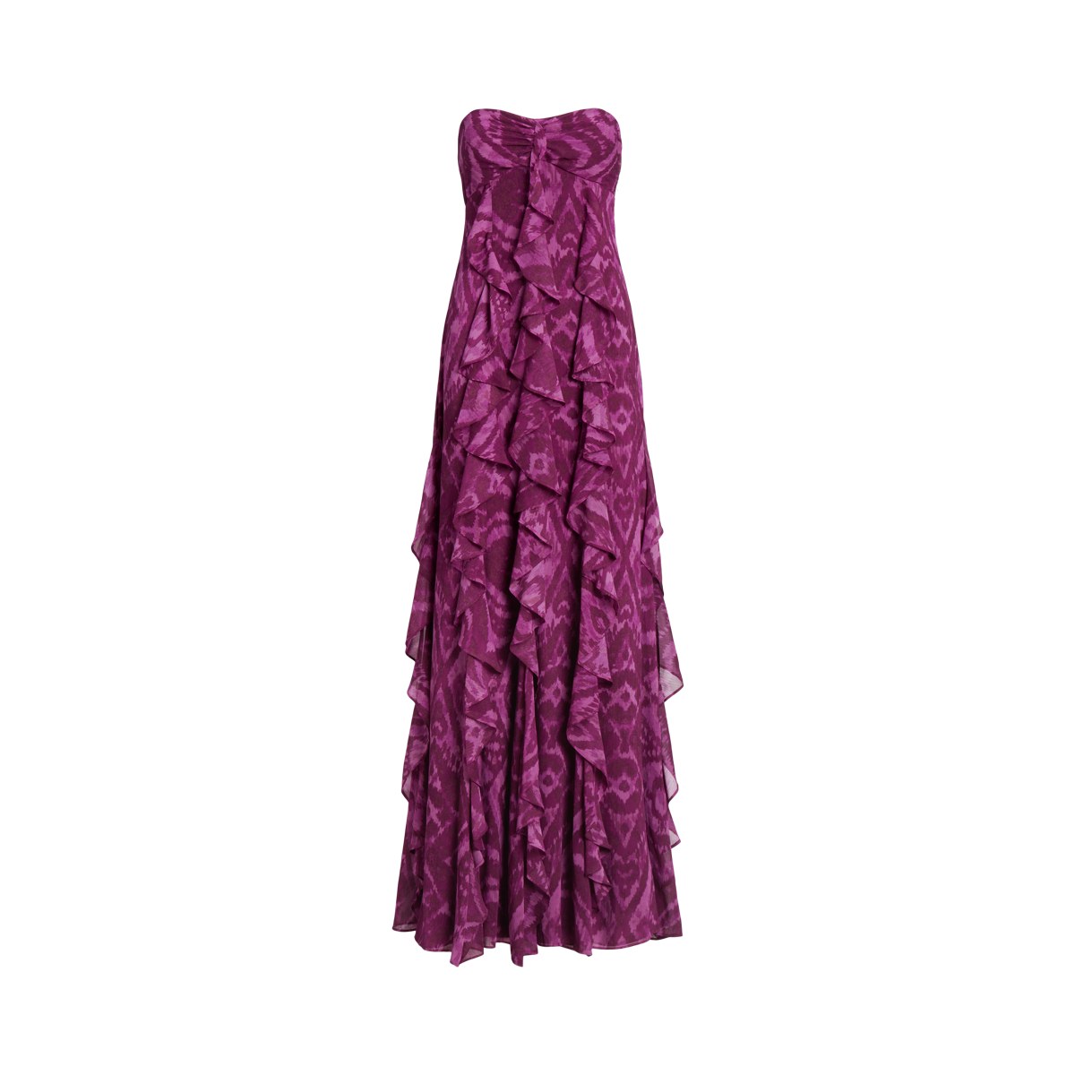 Geo-Print Georgette Strapless Gown | Ralph Lauren
