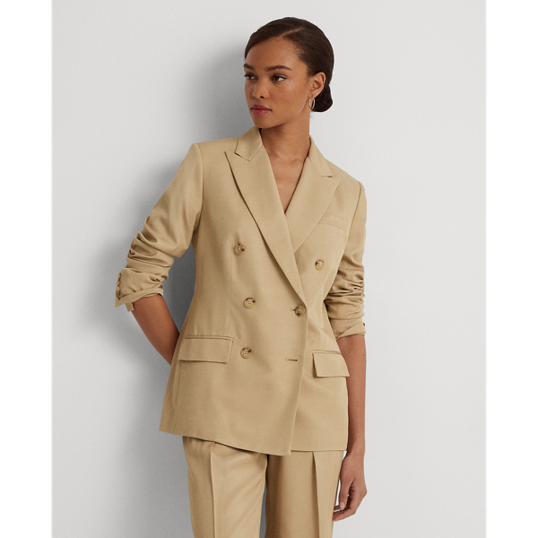 Blazer em sarja com botões duplos