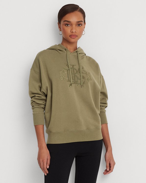 Beaded-Logo French Terry Hoodie