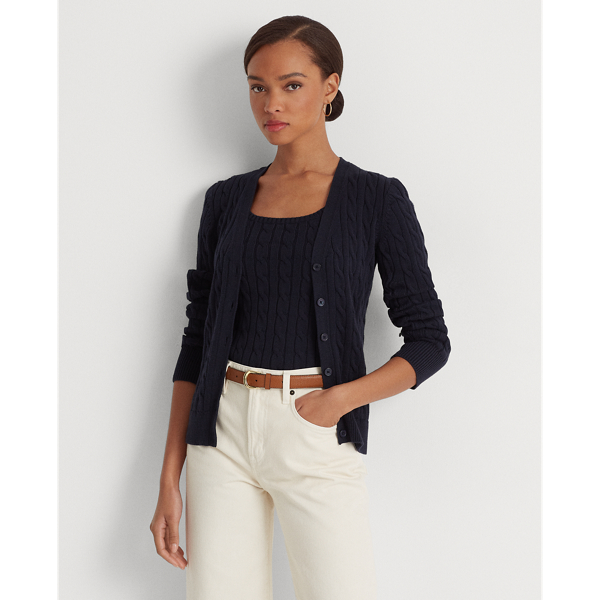 Cotton Cable-Knit Cardigan