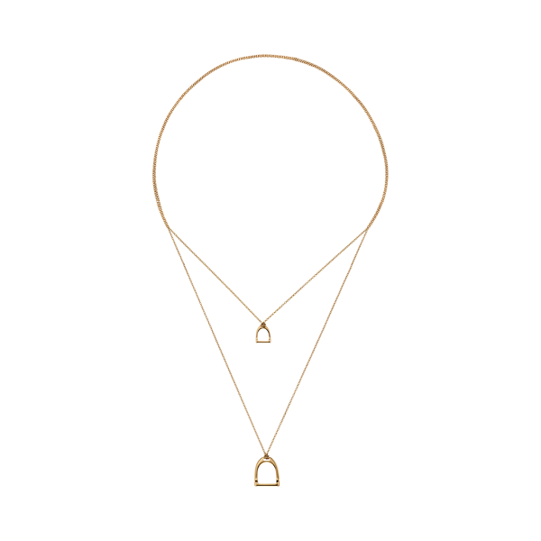 Rose Gold Double-Stirrup Lariat Necklace