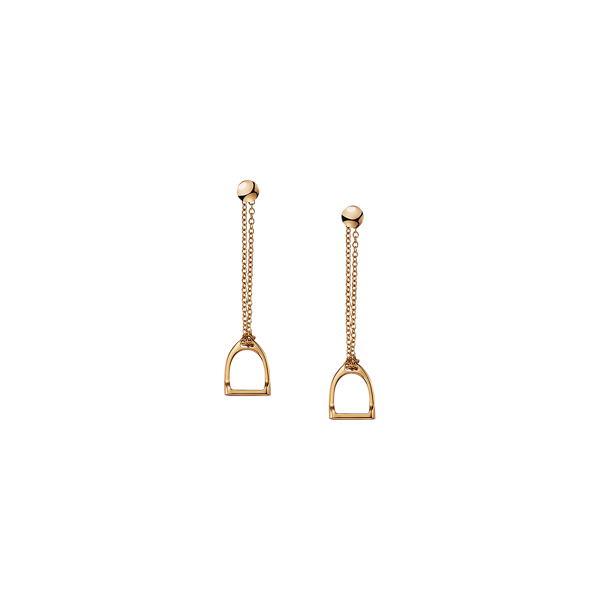 Boucles d'oreilles chaîne étrier or rose